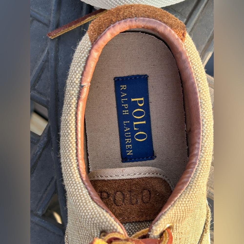 POLO RALPH LAUREN ‘Vaughn’ s7 men/8.5 wmn sneakers-LOOK NEW-suede/fabric uppers - Picture 8 of 8